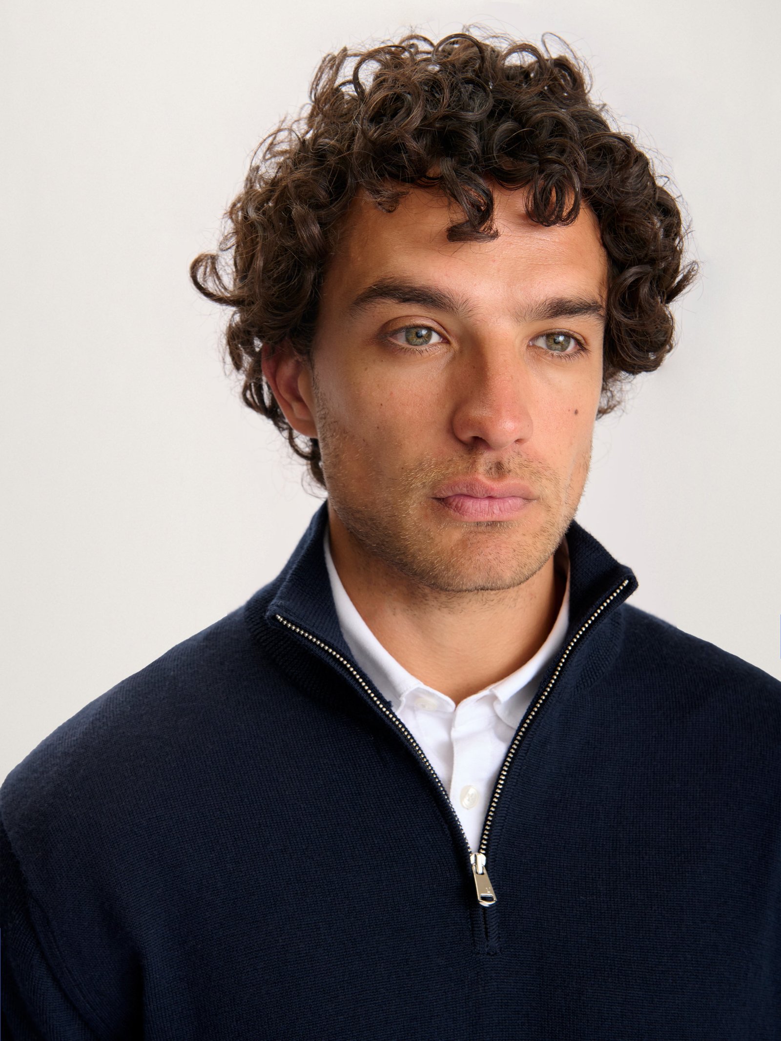 Merino Half Zip Navy