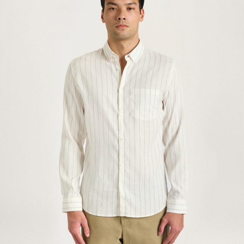 The All Day Shirt Linen Collared in Ecru
