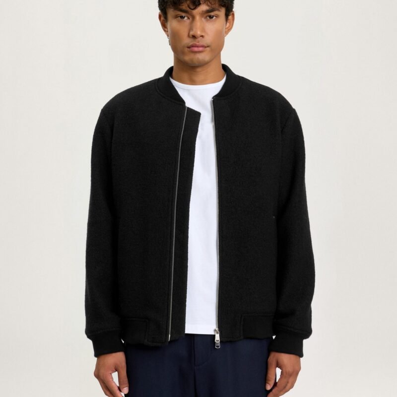 The lightweight refined Cloudwool Bomber Jacket in Black
