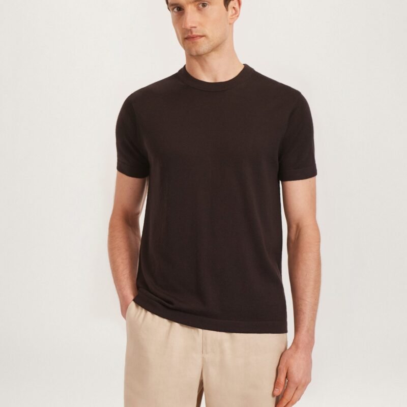 The Essential Merino Knit Tee in Espresso