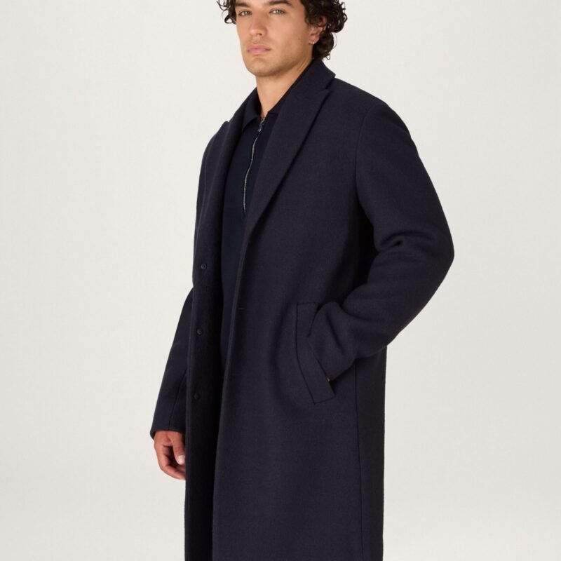 The refined Jersey Wool Coat in Navy
